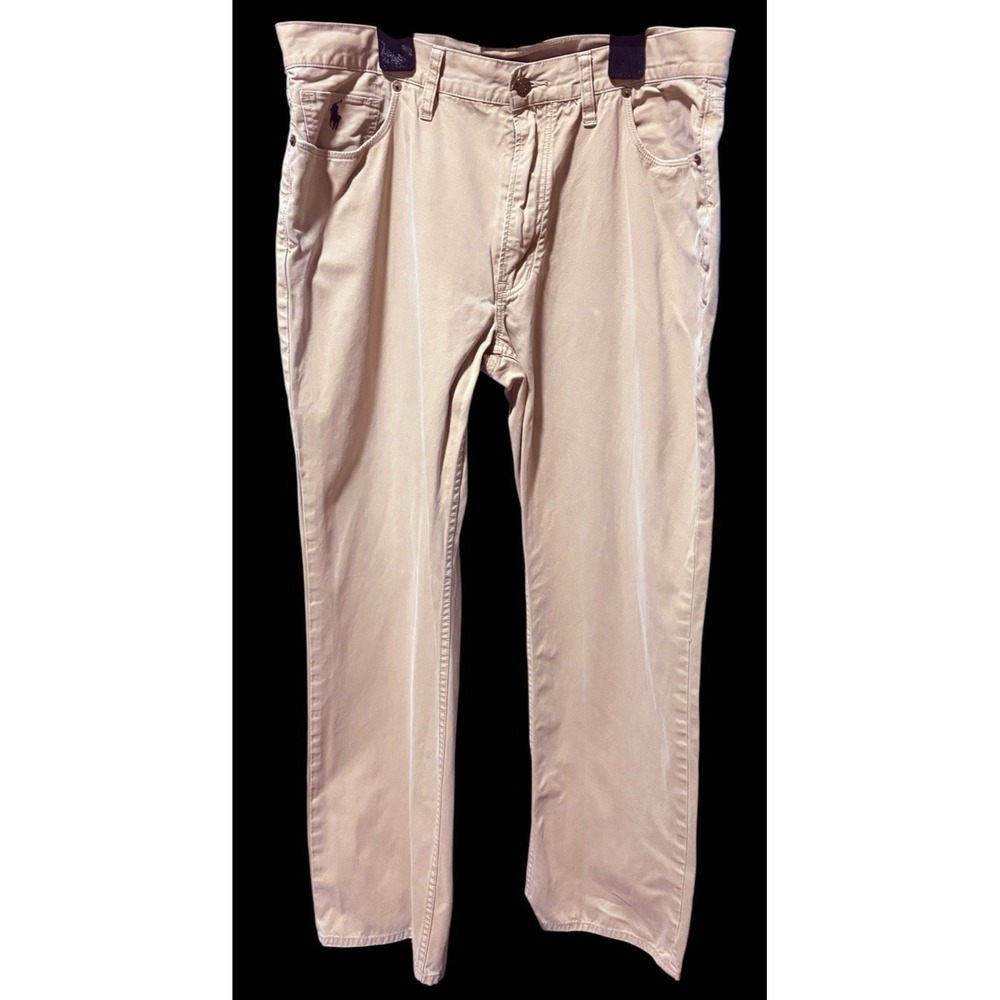 Polo Ralph Lauren Authentic Dungarees Pants Mens Straight Khakis Pony Logo 38x30 - Picture 2 of 16